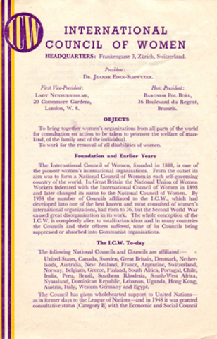 The International Council of Women