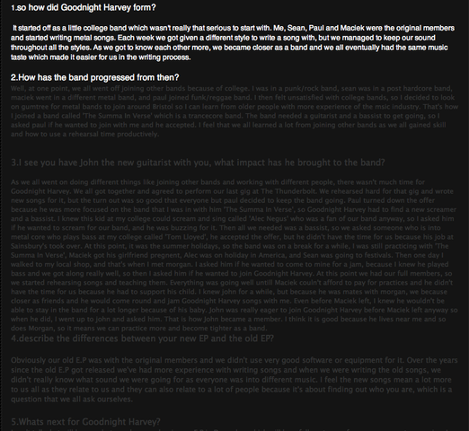 Getting to know the band