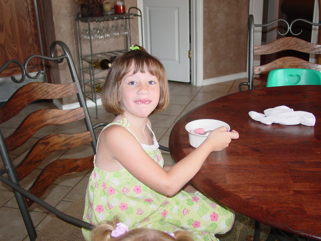 My mom knocked my front teeth out.