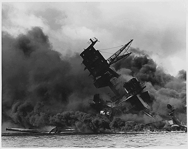 The Japanese attack the Us Navy at Pearl Harbor
