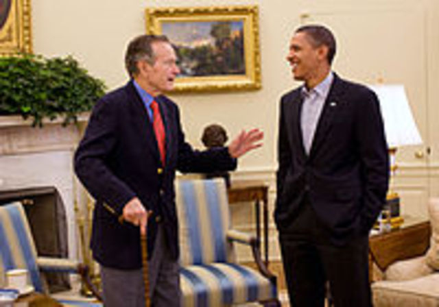 Barack Obama and Bush