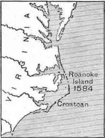 Raleigh Arives At Roanoke Island