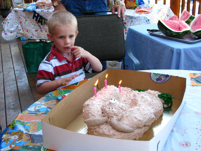 I turned three.
