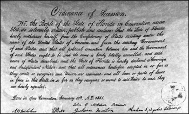 Florida seceded from the Union