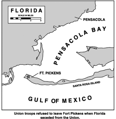 Cofederate troops tried to capture Fort Pickens
