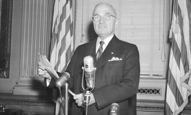 Truman announces A-bomb use in consideration