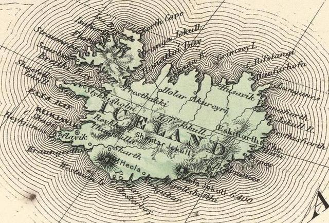 Map of Iceland (1864)