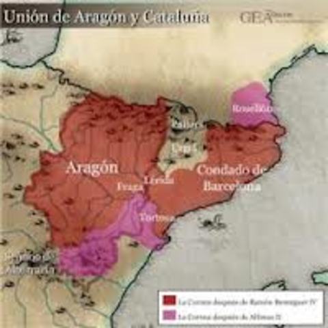 La unión de los condados Catalanes y Aragón.