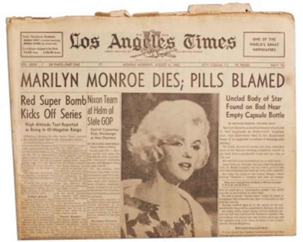 Marilyn Monroe dies