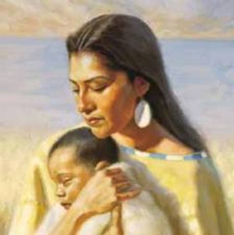 Sacagawea Gives Birth