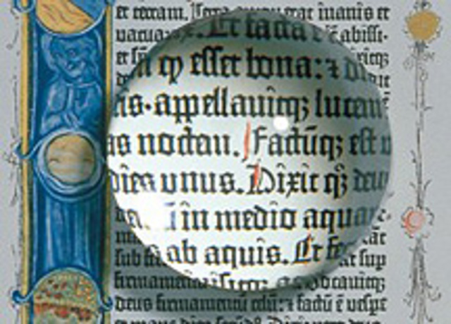 First visual aid, called a reading stone, was invented