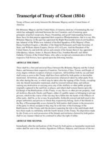 Treaty of ghent