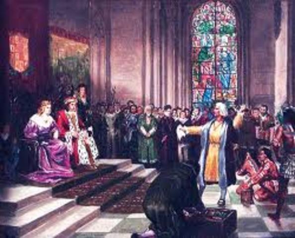 christopher columbus returns to spain