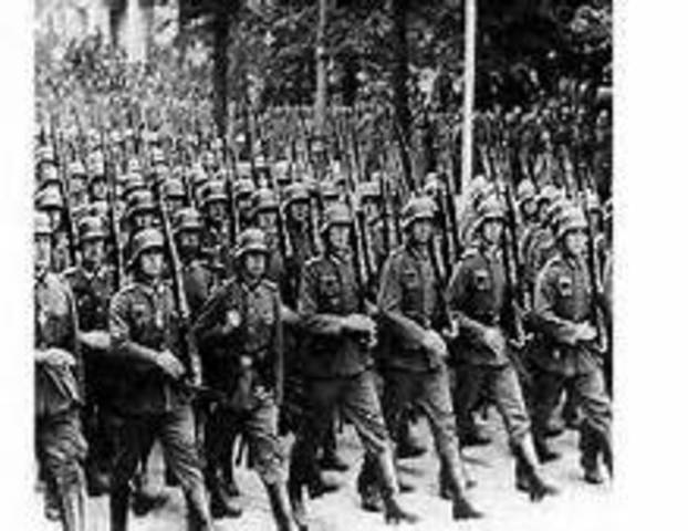 Hitler sends troops into Rhineland of Germany in violation of the Versailles Treaty