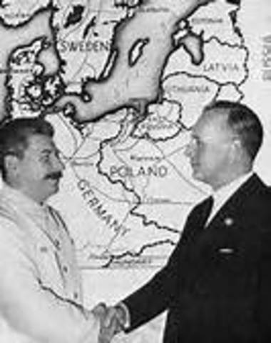 Nazi-Soviet Pact signed by Hitler and Stalin