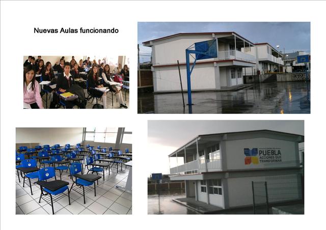 Entrega y uso de nuevas aulas