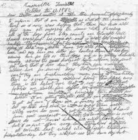Camp near Nashville, Tennesse to his father seventh letter