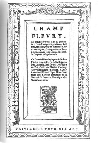 Geoffroy Tory publica Champfleury