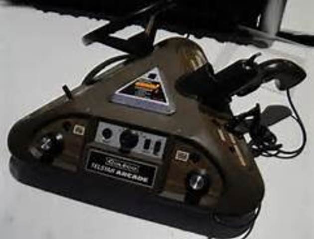 Coleco Telstar- a Pong clone based on General Instrument's AY-3-8500 chip.