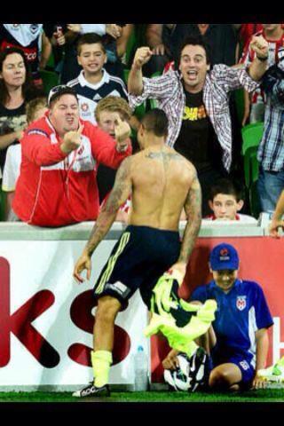 Archie Thompson kneeing me in the shoulder.