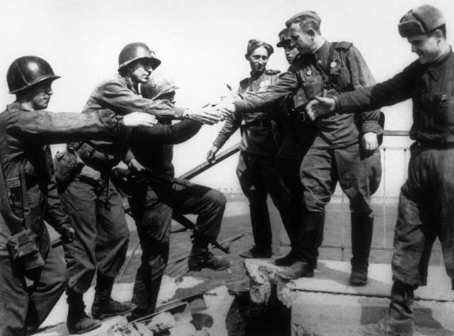 First Meeting of Soviet and American Troops at Torgau