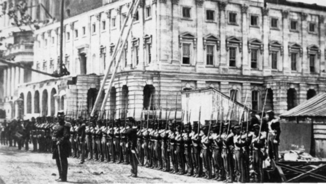 Oscar and his Regiment drilled by the best Colonel