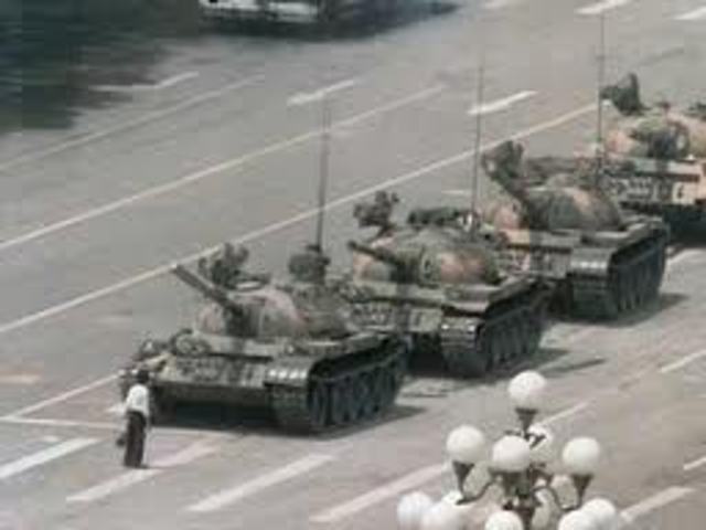 China's under martial law: On May 20, China declares martial law, enabling them to use force of arms against protesting students to end the Tiananmen Square protests.
