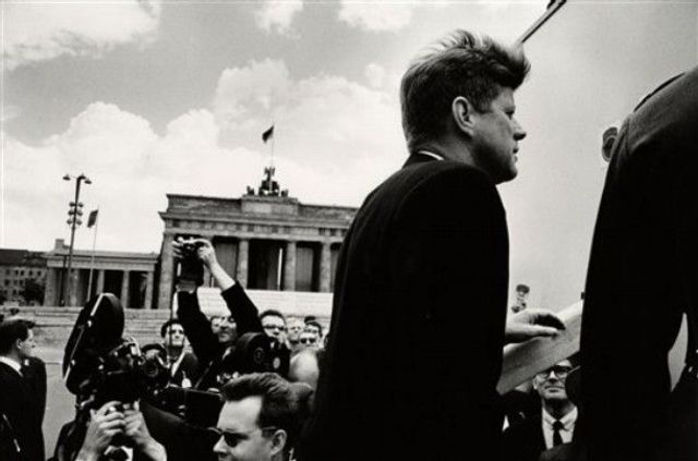 President Kennedy gives a speech in Berlin