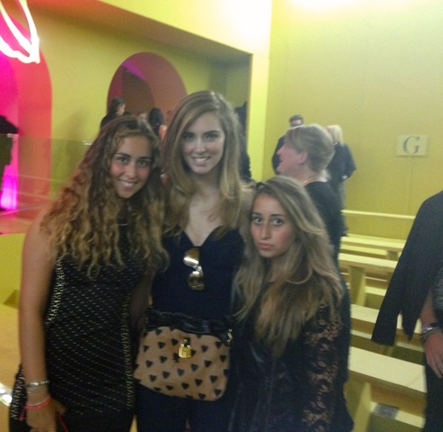 with chiara ferragni at versace fashion show SS2014