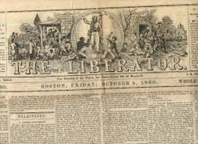 William Lloyd Garrison starts the anti-slavery newspaper called The Liberator