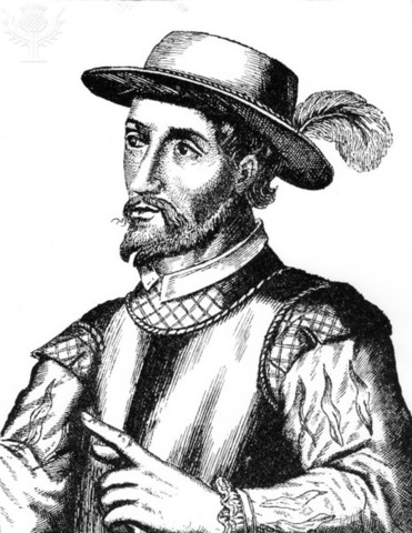 Juan Ponce de León lands on the shores of Florida