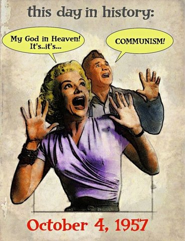 Soviets launch first man made satellite.