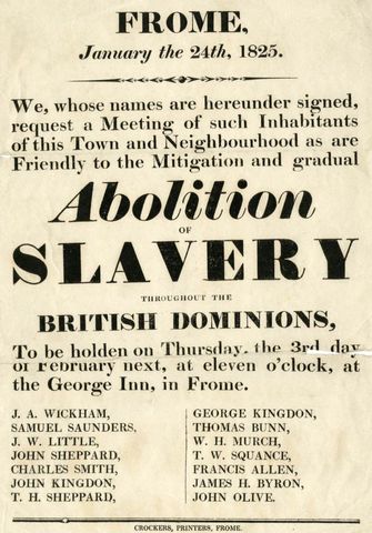 Great britain abolishes slavery in its colonies