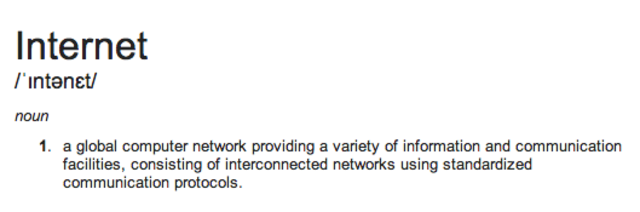 The word “Internet” is used for the first time
