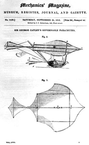 Sir George Cayley constructs the world's first man-carrying glider. He also invented the caterpillar tractor.