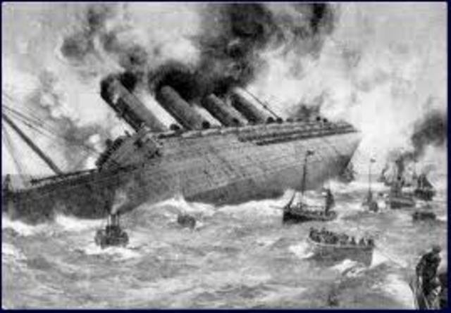 The “Lusitania” was sunk by a German U-boat