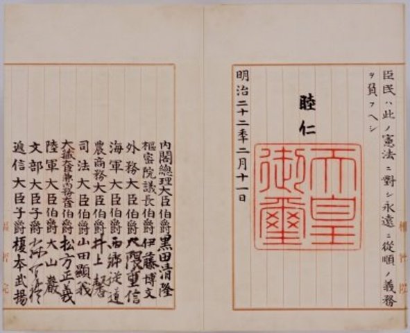 Meiji constitution adopted