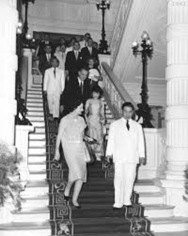 Vice President Johnson tours Saigon