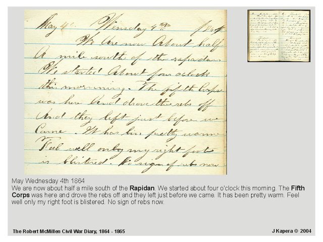 Union Soldiers Journal Entry