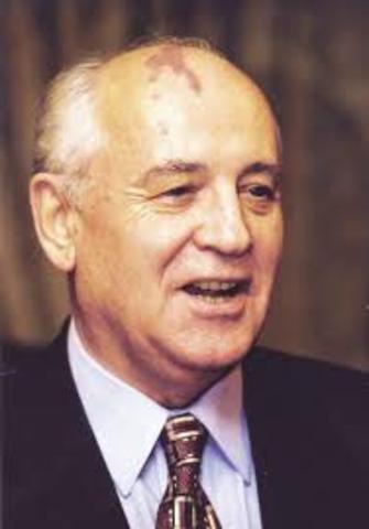 Mikhail Gorbachev becomes the leader of the Soviet Union.