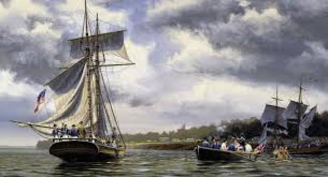 British blockades American ports.