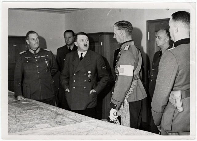 Hitler secretly met with his top military advisers -