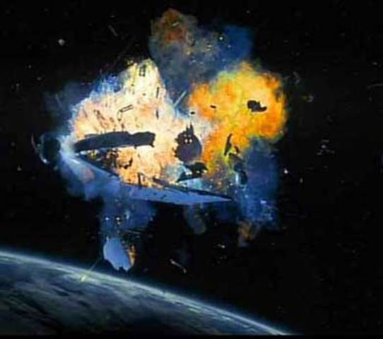 Space Shuttle Columbia Explodes