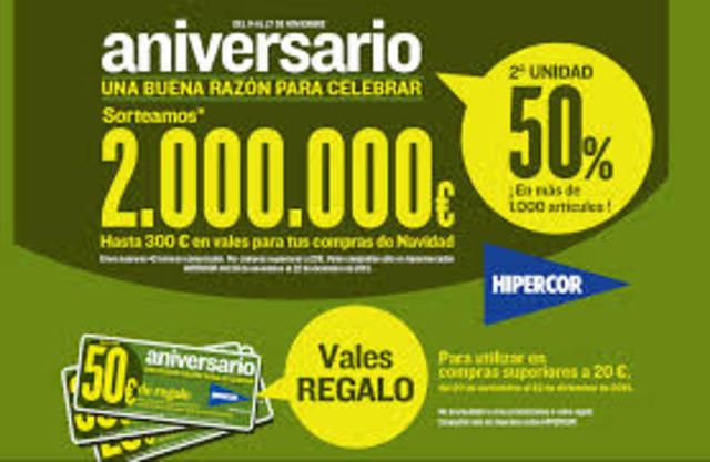 Promoción Hipercor Aniversario.