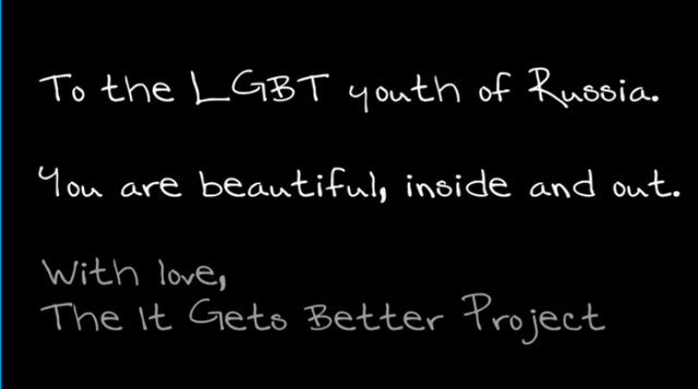 It Gets Better Project Supports Russia