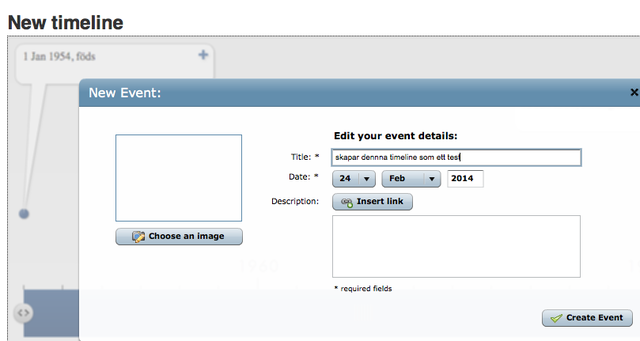 skapar dennna timeline som ett test