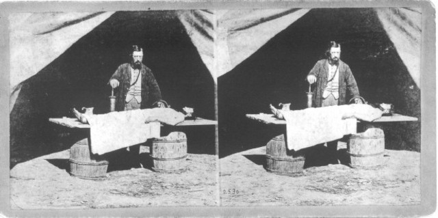 Dr. Richard Burr works on an unknown soldier.