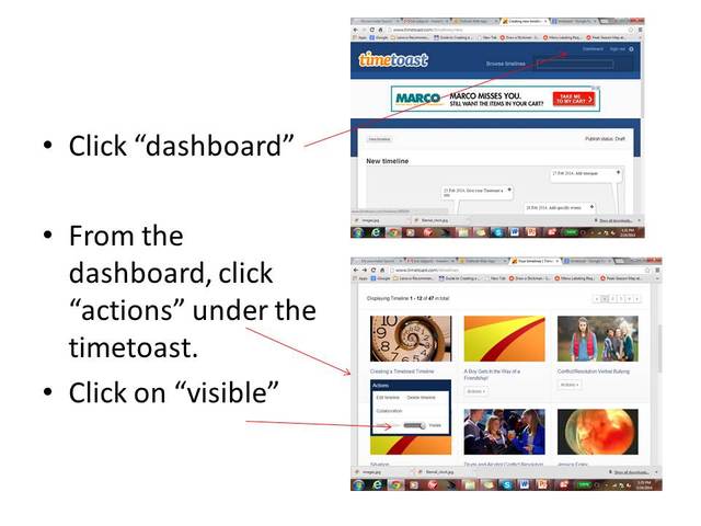 Make the Timetoast visible