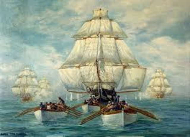 Britian bloackades American ports