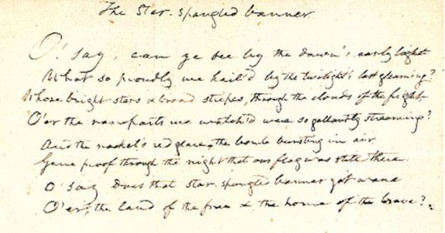 Writing of the Star Spangled Banner